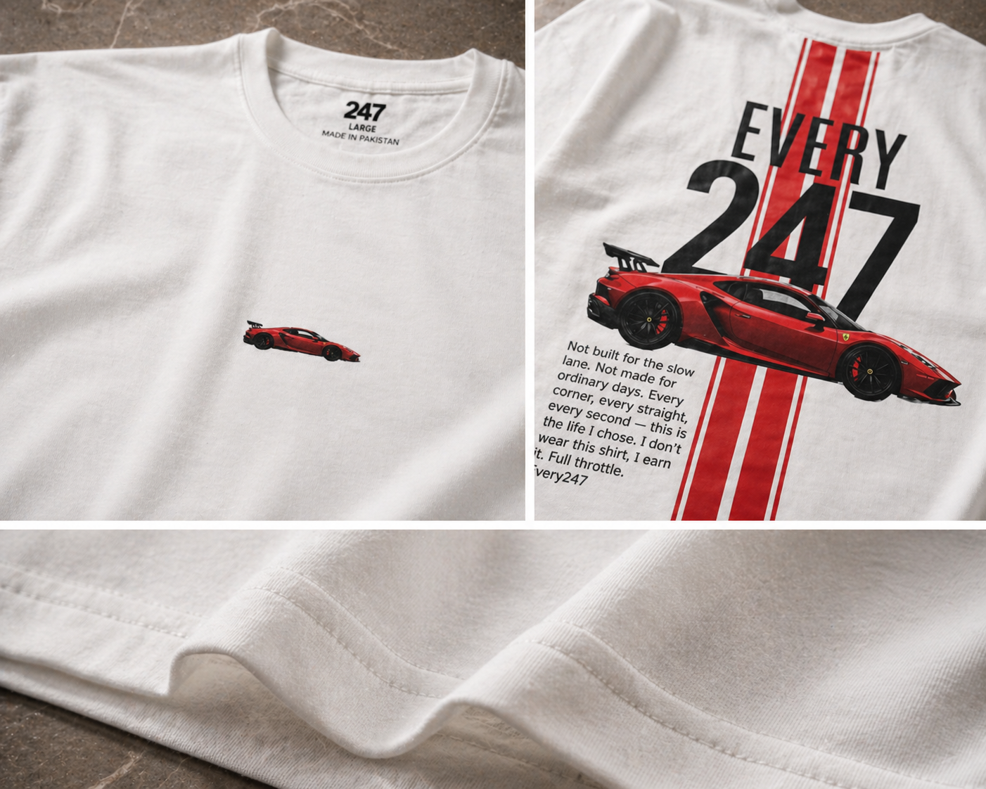 Porsche Stripe Tee – White