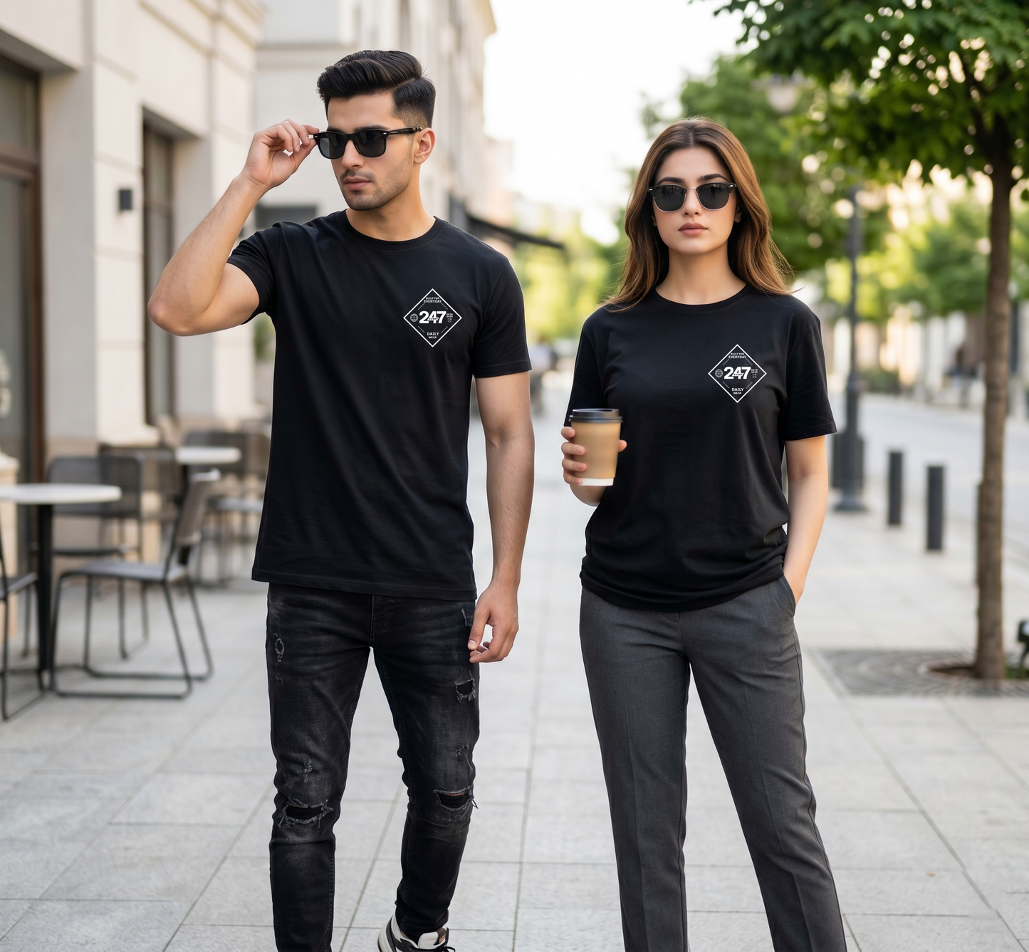 EVERY247 Basic Logo Men Regular T-Shirt