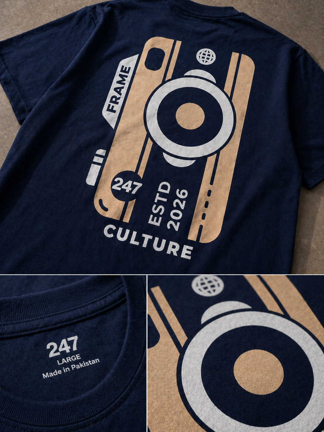 Frame Culture Tee – Navy Blue