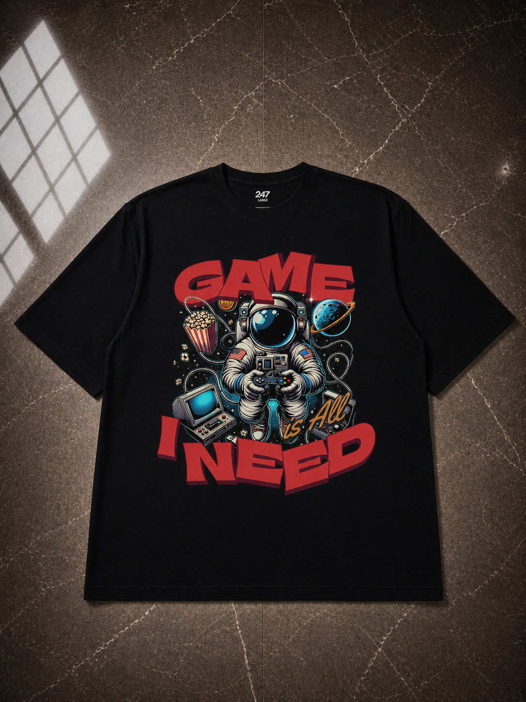 Game Is All I Need Graphic Oversized T-Shirt