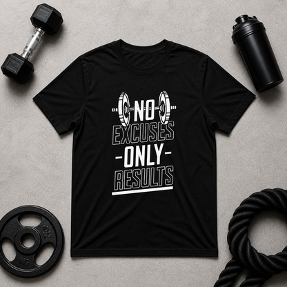 No Excuses Only Results - Black