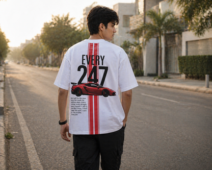 Porsche Stripe Tee – White