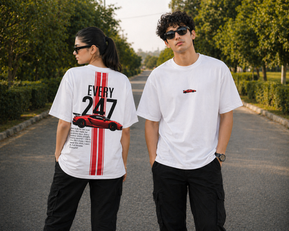 Porsche Stripe Tee – White