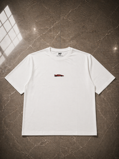 Porsche Stripe Tee – White