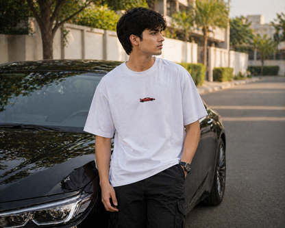 Porsche Stripe Tee – White